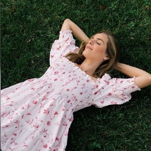 Floral Pink Smocked Dress